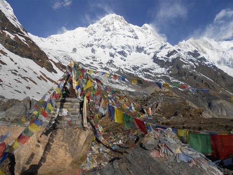 The Annapurna Sanctuary is a high glacial basin lying 40 ...
