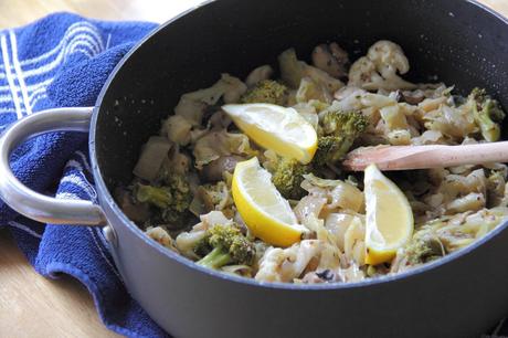 Beer Cooked Vegetables with Lemon