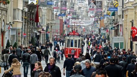 Istiklal Caddesi on Sunday Afternoon, Istanbul by Stan Brown