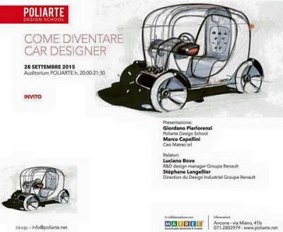 Come Diventare Car Designer - Luciano Bove speaker at POLIARTE school Ancona Italy