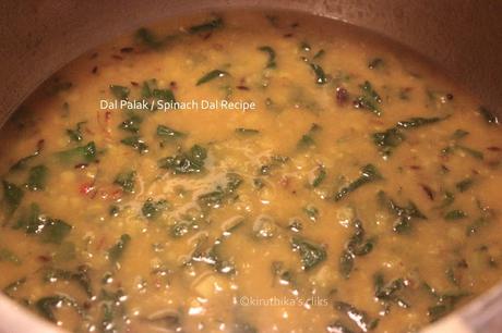 Dal Palak / Spinach Dal Recipe