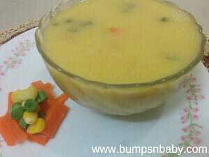 Sweet Corn Soup Recipe for Babies and Kids (without corn flour)