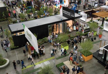 Prefab homes and greenery at 2015 Dwell on Design LA's Outdoor area.