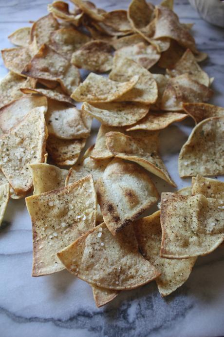 Roasted Tomato + Tomatillo Salsa with Baked Paprika Spiced Tortilla Chips