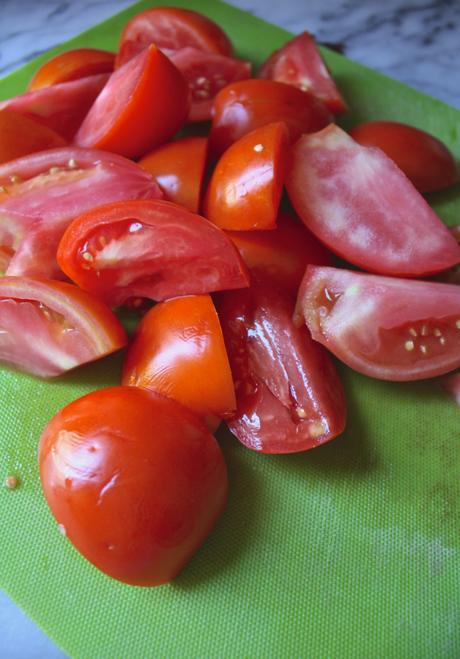 Roasted Tomato + Tomatillo Salsa with Baked Paprika Spiced Tortilla Chips