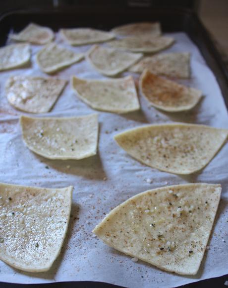 Roasted Tomato + Tomatillo Salsa with Baked Paprika Spiced Tortilla Chips