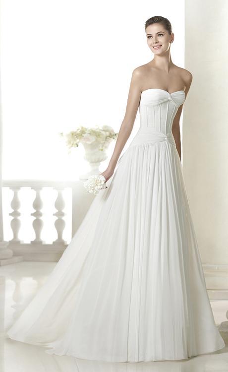 Ethereal A-line Chiffon Floor-length Wedding Dresses-1