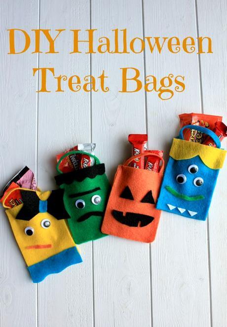 Scare up some silly fun this Halloween with these easy to make treat bags! #TrickOrSweet #ad