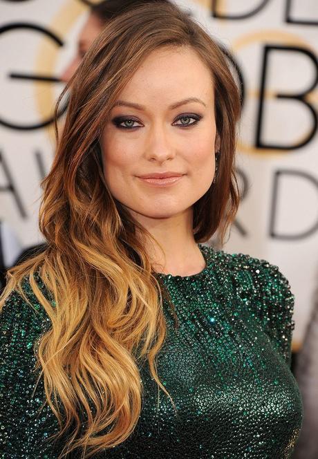 Celebrity-Olivia-Wilde-Long-Ombre-Wavy-Hairstyle-for-Women