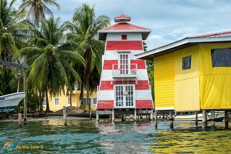 Buildings on Isla Carenero, just take a water taxi to visit.