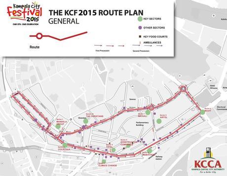 Route map 4 Oct 2015 #KampalaCityFestival