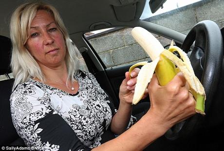 mother fined for eating bananas on wheel !