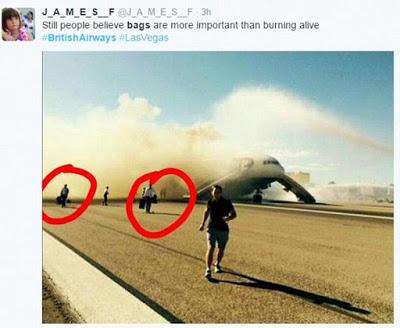 BA on fire at Mc Carran Airport ~and the response of passengers