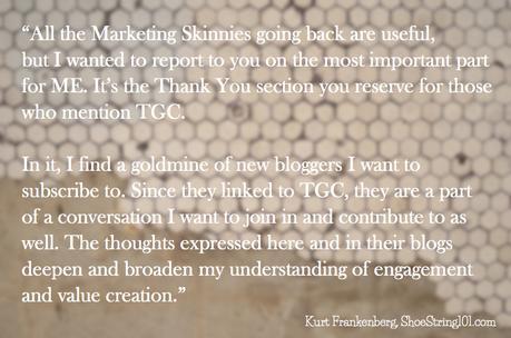 kurt frankenberg's comment on marketing skinny