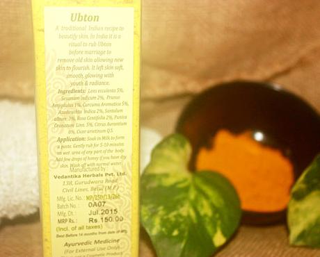 Vedantika Herbals Ayurvedic Ubton (Body Scrub) Review