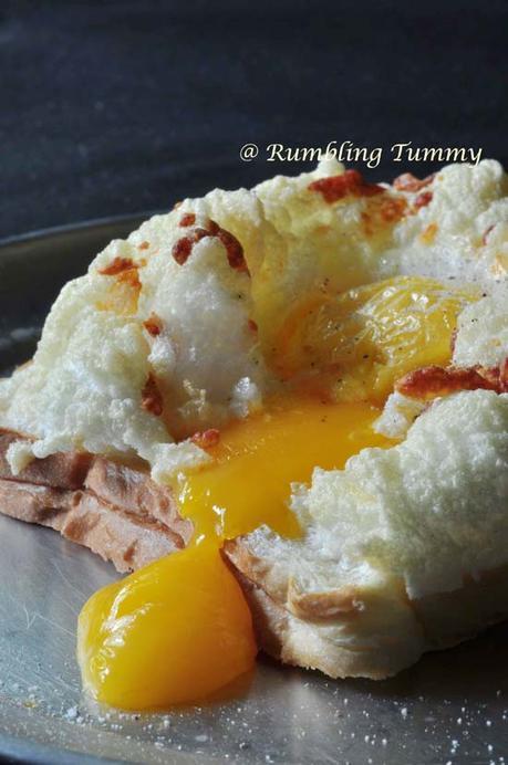 Egg Cloud Sandwich with cheeses