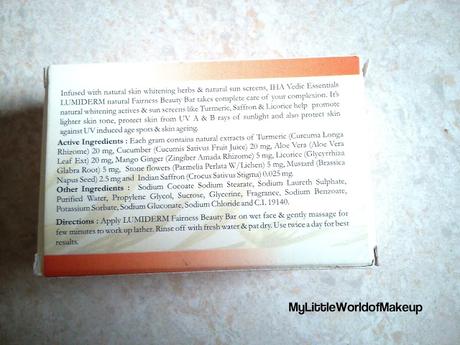 IHA Naturals Lumiderm Fairness Beauty Bar Review