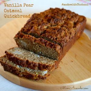 Vanilla Pear Oatmeal Quick Bread