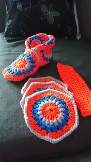 Unisex Crocheted Hexagon Slippers