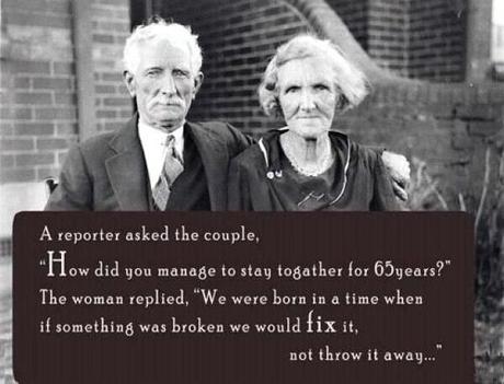 older couple; long marriage, if something is broken we fixed it, S.C Rhyne, 