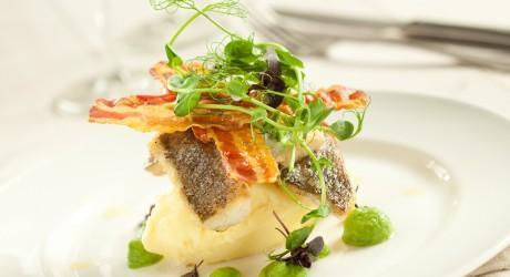 Pan-Fried-Sea-Bass-with-Crispy-Pancetta-and-Pea-Puree_Edinburgh cookery school glasgow foodie explorers food blog 