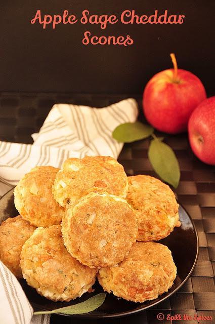 Eggless Apple Sage Cheddar Scones #BreadBakers