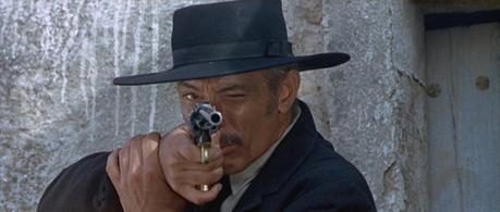 Col. Mortimer in For a Few Dollars More When Lee Van Cleef is aiming a .45-caliber revolver with a 10