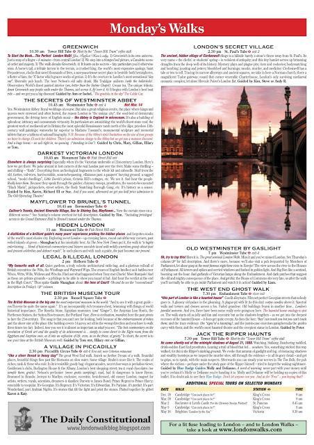 NEW! London Walks Calendar for Mondays and Tuesdays Winter 2015/16