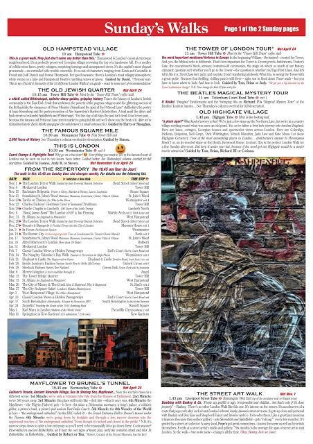 NEW! London Walks Calendar for Sundays Winter 2015/16