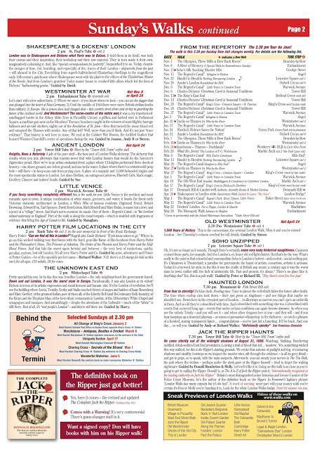 NEW! London Walks Calendar for Sundays Winter 2015/16