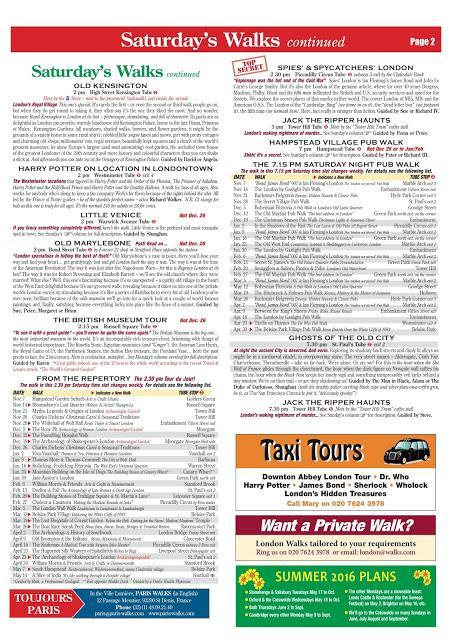 NEW! London Walks Calendar for Saturdays Winter 2015/16