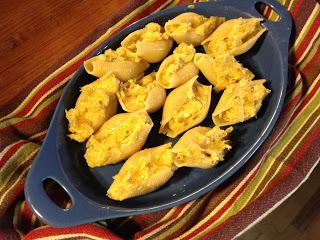 Cooking to Save the Planet: Pasta Shells with Smothered Summer Squash, Roasted Pepper and Avocado Salad