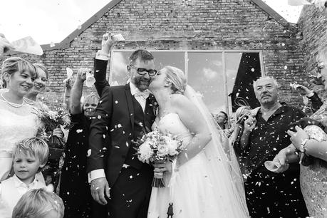 Confetti at barmbyfield barn wedding