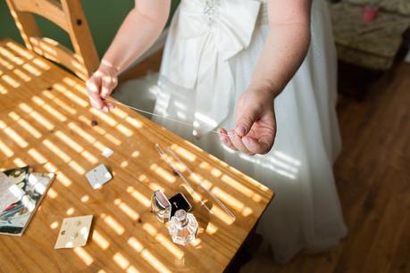 Bride Preparation for Barmbyfield Barn Wedding