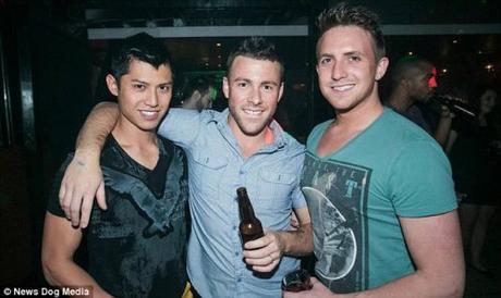 Happy threesome: (l-r) Sebastian Tran, 29, Adam Grant, 27, and Shayne Curran, 29, live together as a threesome after Shayne and Adam got divorced to include Sebastian in their relationship