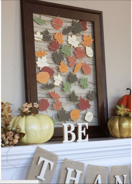 thankful leaves on frame