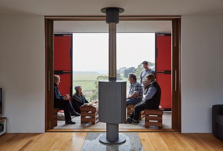Veranda of off-the-grid Tasmanian prefab by Misho+Associates.