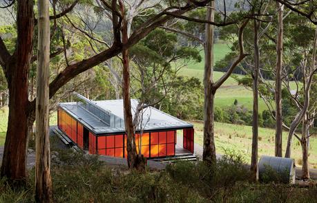 Off-the-grid prefab in pristine Tasmanian landscape by Misho+Associates.