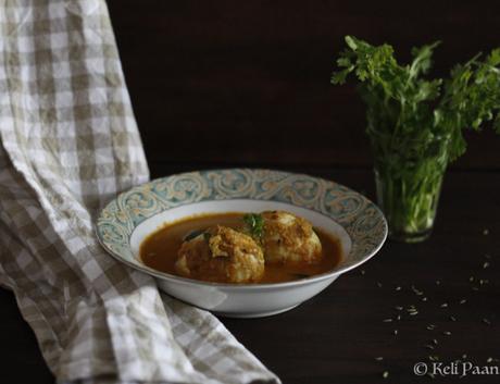 Egg Curry made from a fragrant coconut paste…..