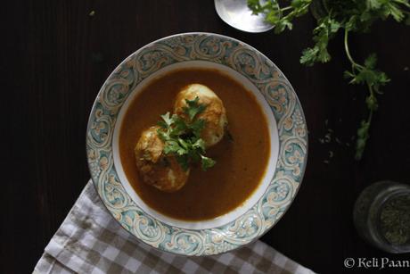 Egg Curry made from a fragrant coconut paste…..