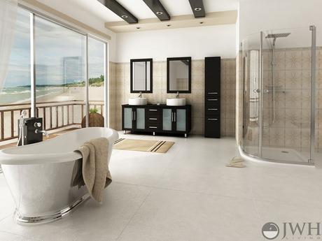 luna double vessel sink vanity jwh living modern design style white dark bathroom bathtub home enclosed shower cabinet set