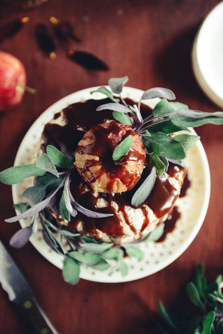 Brown Butter Apple Cake with Scotch Caramel // www.WithTheGrains.com