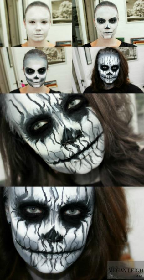 Black & White Demon - Spooky Halloween Makeup