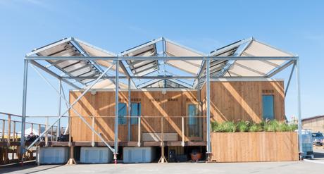 Facade of University of Buffalo's Solar Decathlon design.