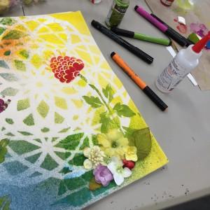 Demo using TCW Stencils and DecoArt paint on Canvas Corp portfolio