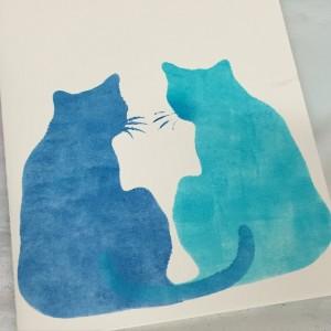 stenciled cats
