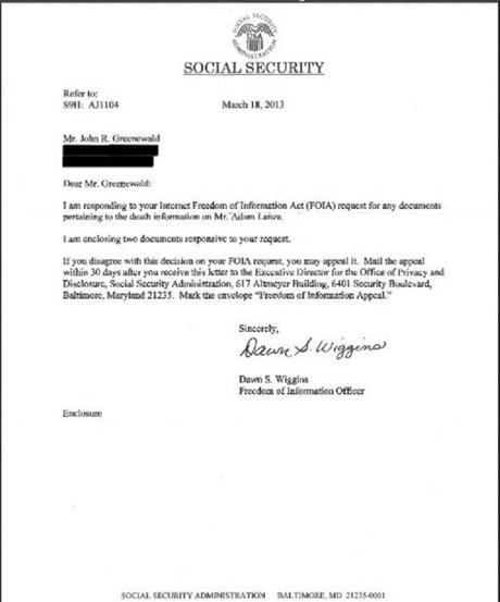 reponse to Greenewald FOI request