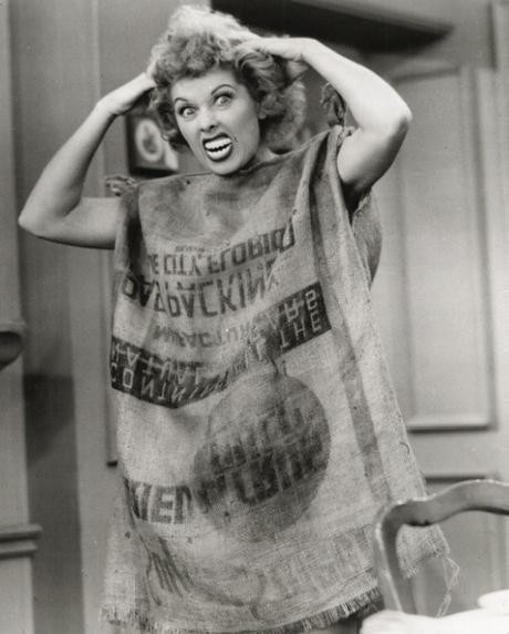 LUCILLE BALL - (DESIGNER POTATO SACK DRESS): 