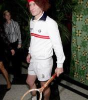 Tennis star John McEnroe dresses as himself for Halloween, lol! He's even got the wig from Party City!