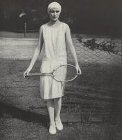 This look is totally doable if you've got a flapper costume on hand. A wooden racket, white tights, and a pair of white Keds or nurses shoes and you're a vintage player!